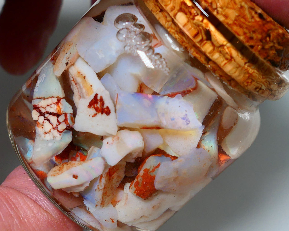 Coober Pedy Opal Rough Parcel Light & Crystal 225cts Gamble but has lots colours to go at 20mm to chip size A1539