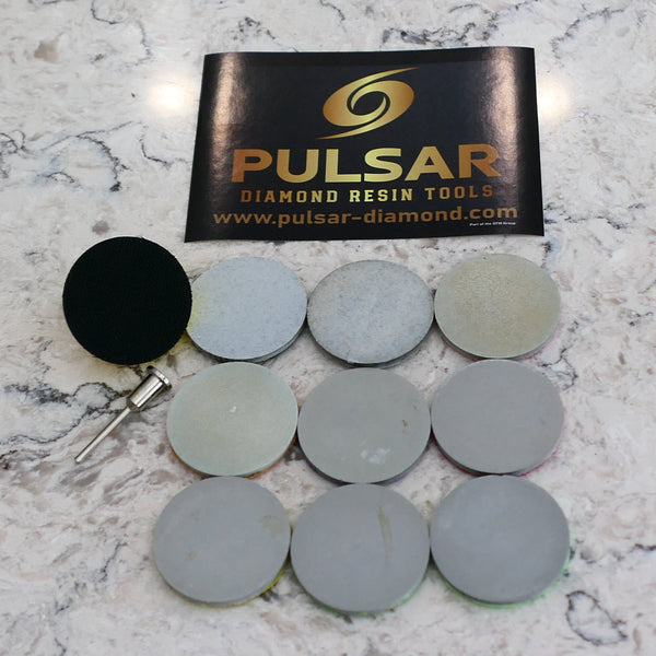 Pulsar Diamond Little Lapper 2"/50mm Resin Diamond Hook & Loop back hard resin flat laps mini lapidary 50-10,000Grit sets