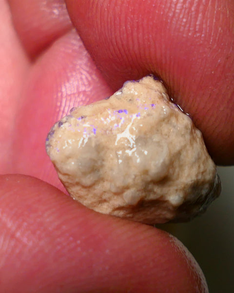 Lightning Ridge Rough Opal 11cts Crystal Base Gamble Knobby formation some  blue fires 18x16x10mm Auction NS013