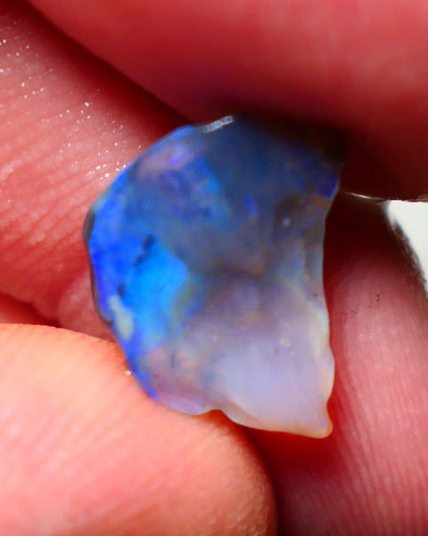 Mulga Rough Opal Gamble 3.50cts Dark Base Seam Blue Dominant fires to Cut / carve & polish 14x10x4mm Auction NS132