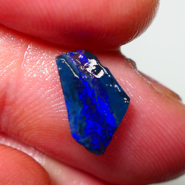 Lightning Ridge Rough / Rub opal Miners Bench® 1.25cts Bright Blues on black double sided 12x7x2mm NS094