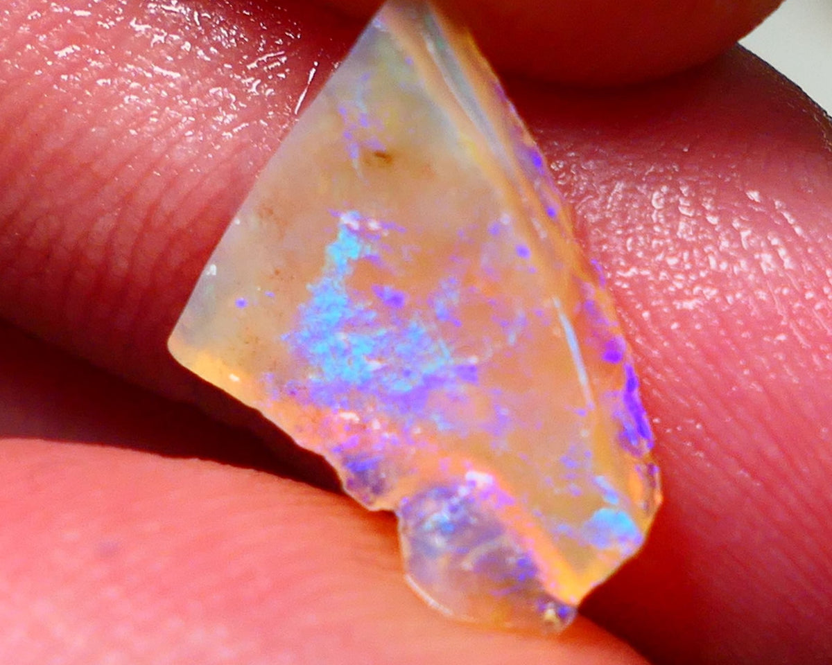 Lightning Ridge Opal Dark Crystal Base Seam Rough Rub 2.65cts Gorgeous Stunning Bright fires 14x11x3mm NS114