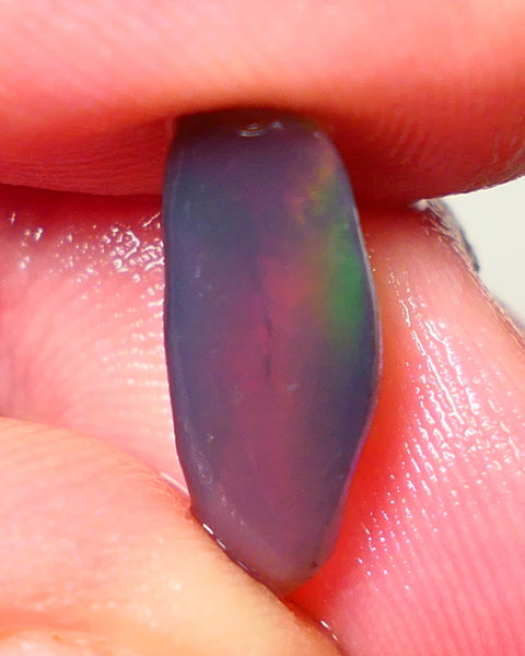 "Jelly Bean" Black Crystal Opal Miners Bench® Knobby Rough Rub 4.00cts Directional but sexy Green/Teal/Blue/Red Broad zones of colour 17x7x6mm NSW020