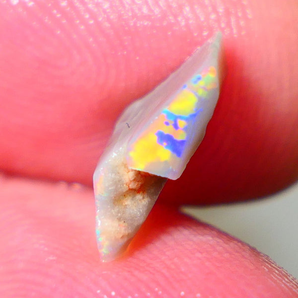 Bit of Jigsaw/Flagstone pattern POPPING Opal Rub Rough 1.70cts Gem Grade Dark base VIBRANT Reds & M.FIRES 12x7x3mm NS143