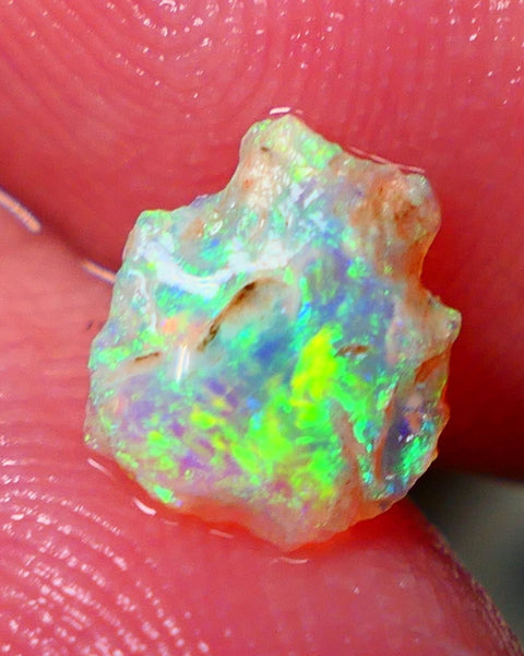 Bit of Chinese Writing pattern/Script also POPPING Opal Rub Rough Gem Grade Crystal BLING BLING VIBRANT M.FIRES 8x7x2mm NS142