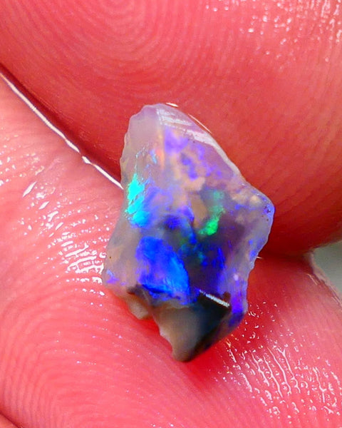 Lightning Ridge Rough / Rub Black/Dark Crystal base Seam opal Miners Bench® 1.40cts gorgeous bright blue/green fires 12x8x4mm NS156