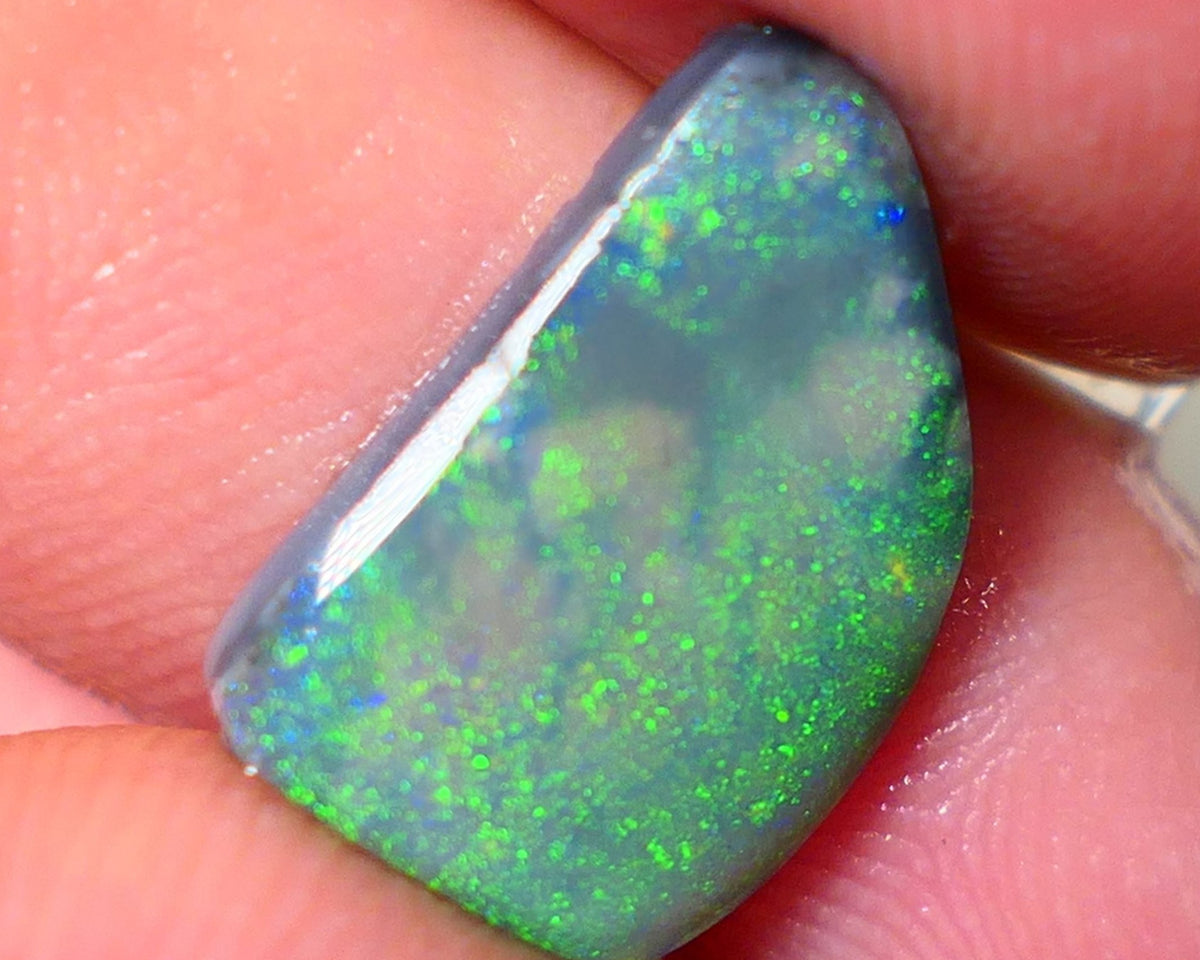 Lightning Ridge Opal Big Picture stone Rough/Rub Dark Base From the Miners Bench® 4.50cts Lovely Yellow/Green dominant multifires 16x10x3mm NS195