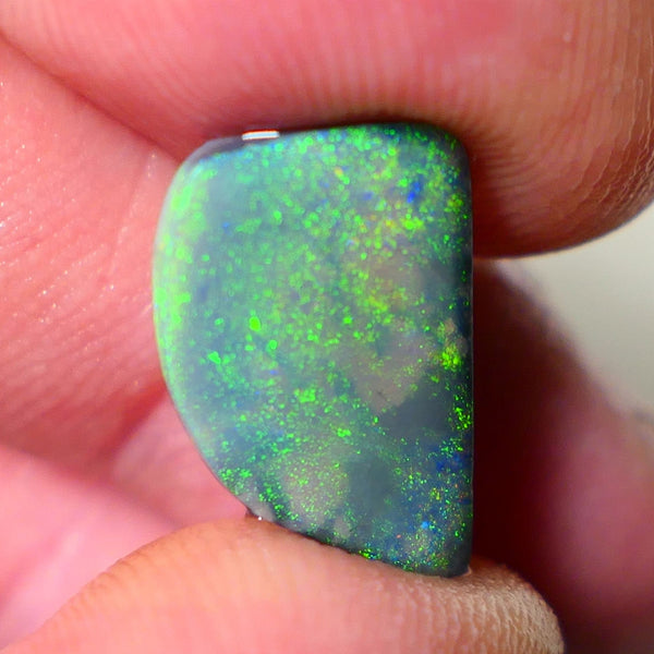 Lightning Ridge Opal Big Picture stone Rough/Rub Dark Base From the Miners Bench® 4.50cts Lovely Yellow/Green dominant multifires 16x10x3mm NS195