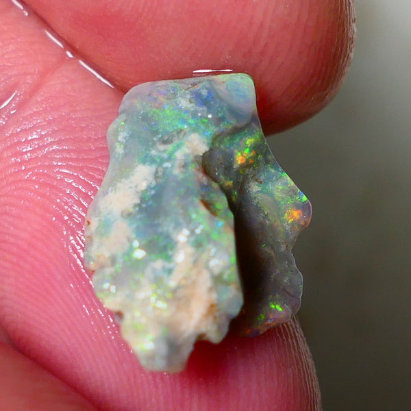 Mulga Rough Opal 3.75cts Dark Base Seam Nice Yellow/Orange Dominant M.fires to Cut / carve & polish 17x11x4mm NSW032