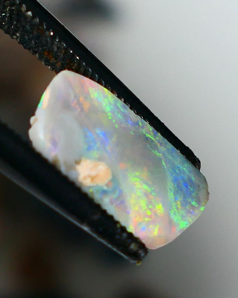 Lightning Ridge Opal Rough/Rub Dark Base From the Miners Bench® 1.75cts Bright & gorgeous Orange/Pink dominant M.fires 12x6x2.5mm NS207