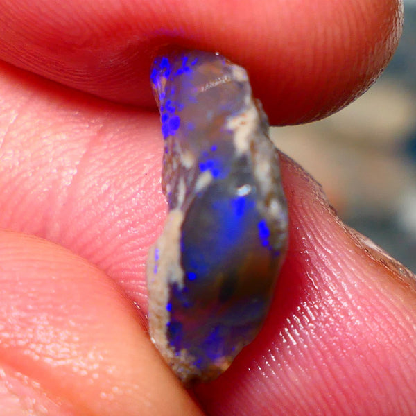 Lightning Ridge Rough Dark Crystal Knobby opal 5.40cts Gorgeous Bright Royal blues showing through out 17x11x6mm RL002