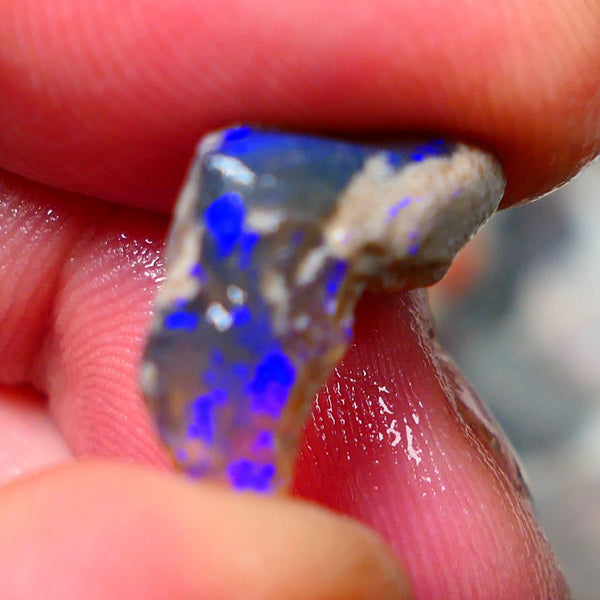 Lightning Ridge Rough Dark Crystal Knobby opal 5.40cts Gorgeous Bright Royal blues showing through out 17x11x6mm RL002