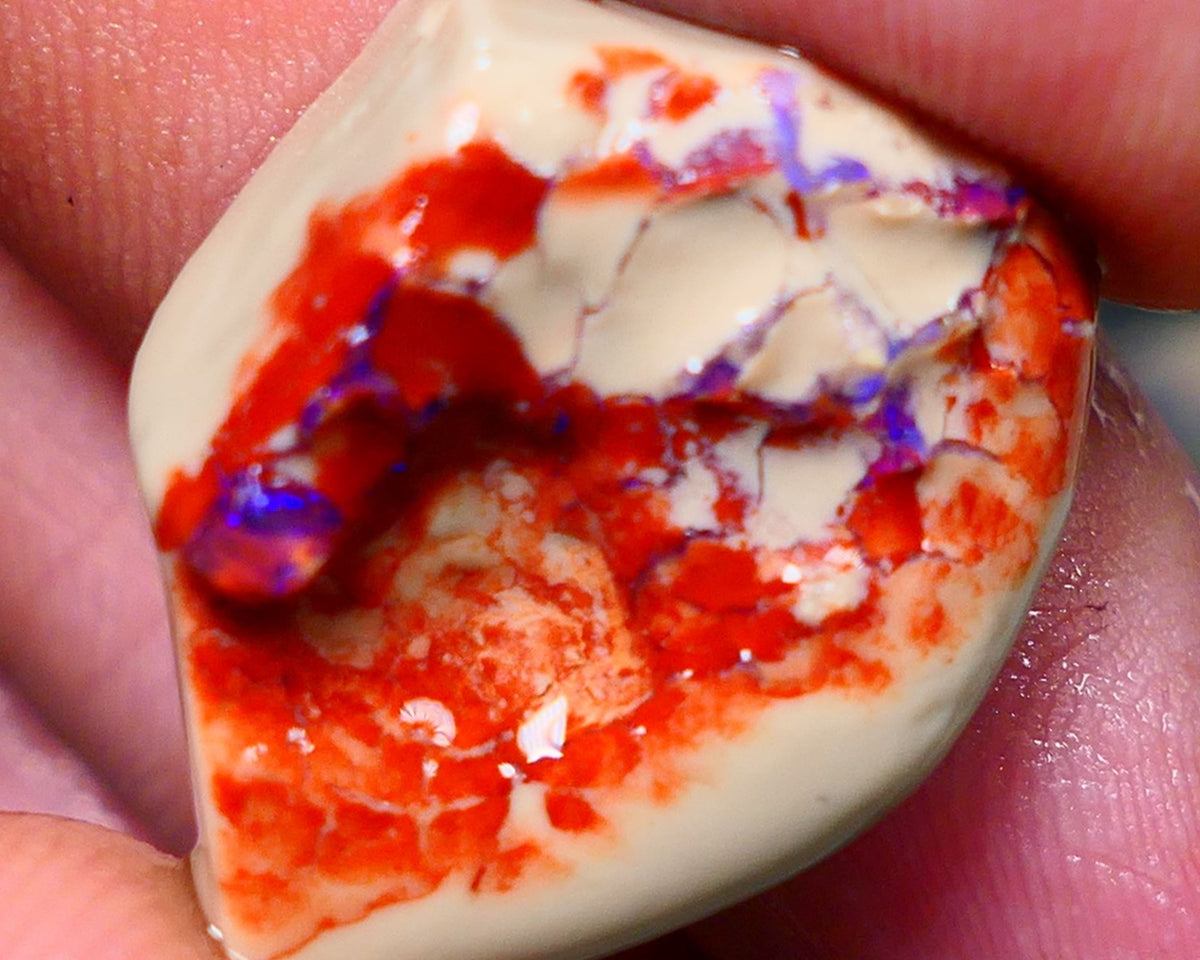 Lightning Ridge Rough Opal 17.00cts Crystal Base Gamble Knobby formation Gorgeous Bright blue fires 24x20x8mm RL005