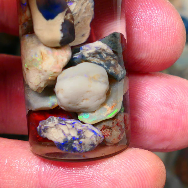 Lightning Ridge Knobby material 42.00cts lots of colours 15x8x7mm to 10x8x3mm RL006