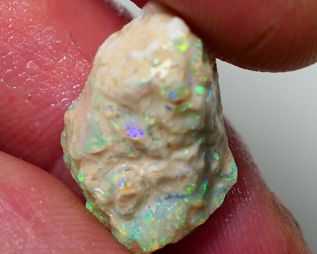 Lightning Ridge Rough Opal 10cts Dark Crystal Base Gamble Knobby formation Multifires  20x13x7mm NS306