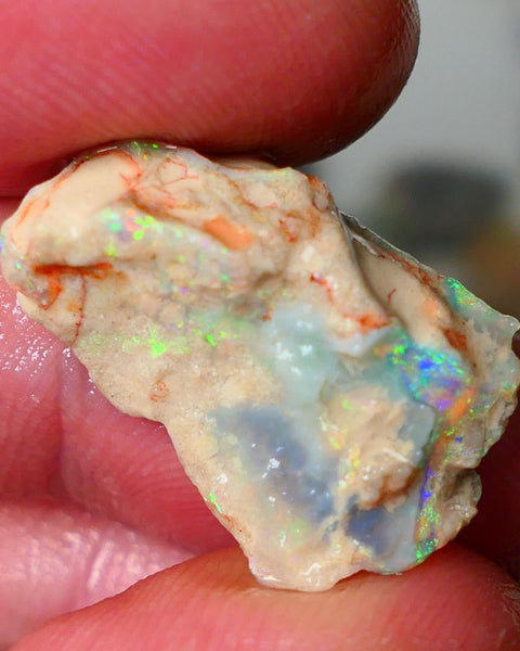 Lightning Ridge Seam opal formation rough showing nice bright Multi colours 11.00cts 23x15x7mm  ALP110