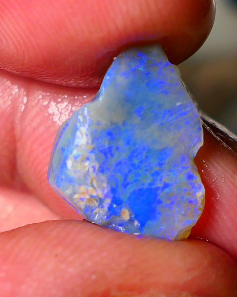 Lightning Ridge Seam opal rough 5.50cts showing nice bright blue colours 17x10x4mm ALP124