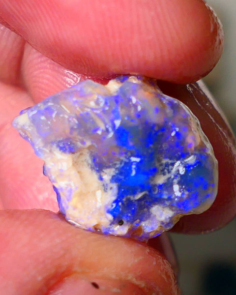 Lightning Ridge Knobby opal rough showing nice bright Deep blue colours 13.00cts 19x1x11mm ALP121