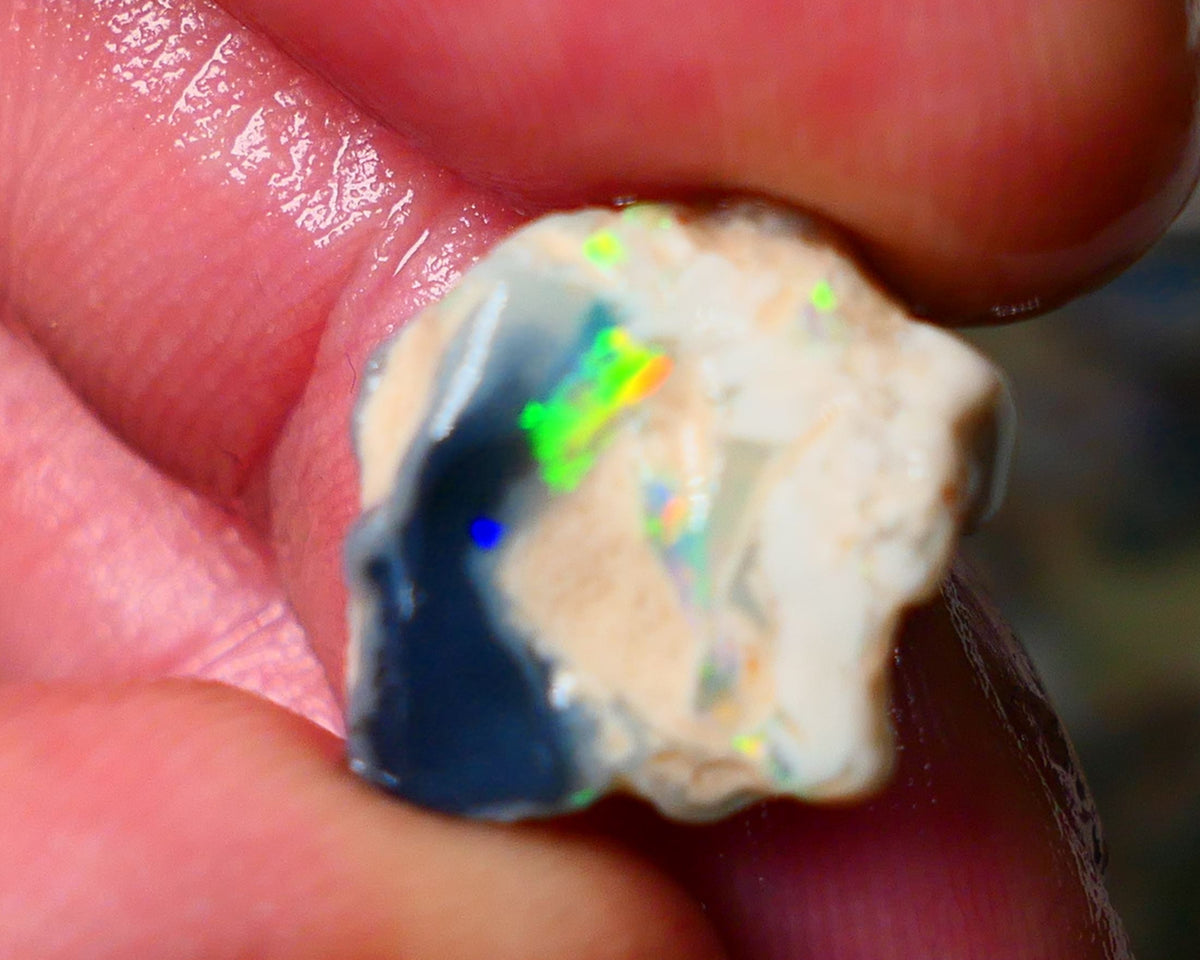 Lightning Ridge Gamble knobby opal rough very Vibrant bright multi colours 17x14x9mm ALP129