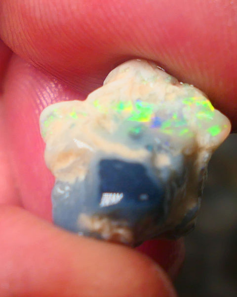 Lightning Ridge Gamble knobby opal rough very Vibrant bright multi colours 17x14x9mm ALP129