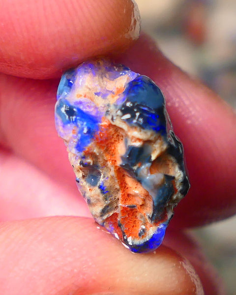 Lightning Ridge Gamble knobby opal rough showing nice bright Blue colours 17x13x9mm ALP130