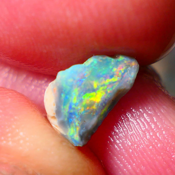 Lightning Ridge Small Gemmy Gamble opal rough  1.65cts showing Reds & bright Multifires 10x6x5mm ALP133