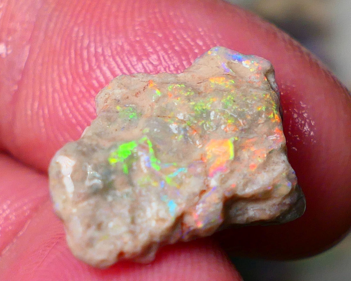 Lightning Ridge Gamble knobby opal formation rough showing Vibrant bright Multi colours 17x12x7mm AL139