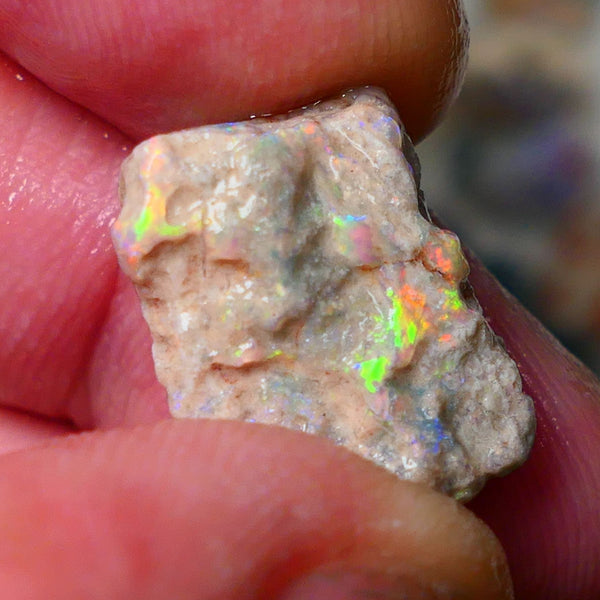 Lightning Ridge Gamble knobby opal formation rough showing Vibrant bright Multi colours 17x12x7mm AL139