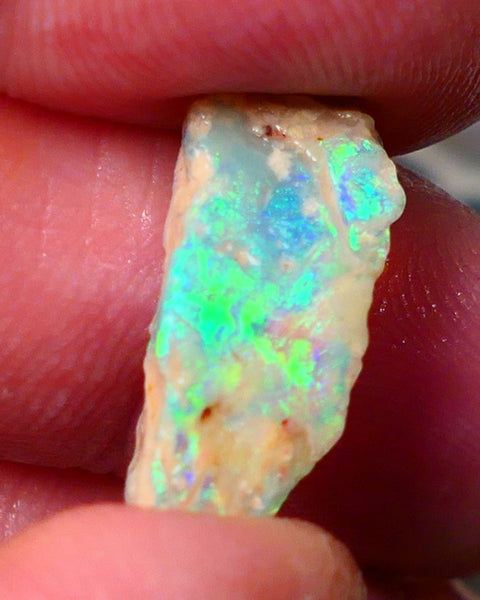 Lightning Ridge Gamble Crystal opal rough 4.7cts  showing nice bright Multi colours 20x8x5mm ALP140