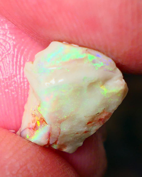 Lightning Ridge Seam opal rough 3.15cts Gorgeous Vibrant & Super bright Multifires 13x10x4mm ALP150