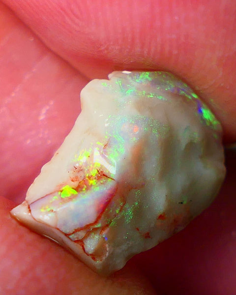 Lightning Ridge Seam opal rough 3.15cts Gorgeous Vibrant & Super bright Multifires 13x10x4mm ALP150