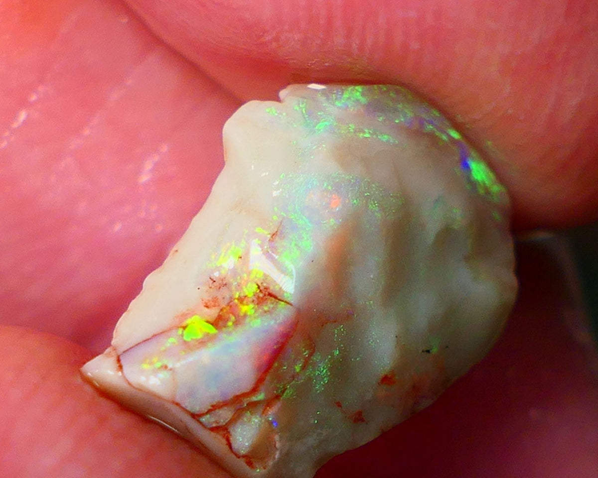 Lightning Ridge Seam opal rough 3.15cts Gorgeous Vibrant & Super bright Multifires 13x10x4mm ALP150