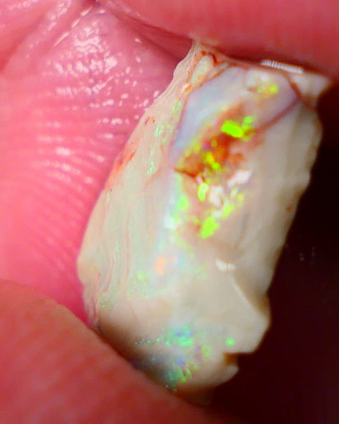 Lightning Ridge Seam opal rough 3.15cts Gorgeous Vibrant & Super bright Multifires 13x10x4mm ALP150