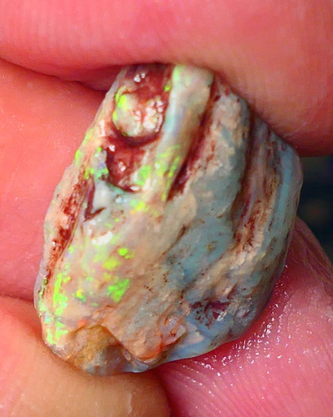 Lightning Ridge Knobby opal rough 9.25cts showing nice bright Multi colours  19x14x7mm ALP146