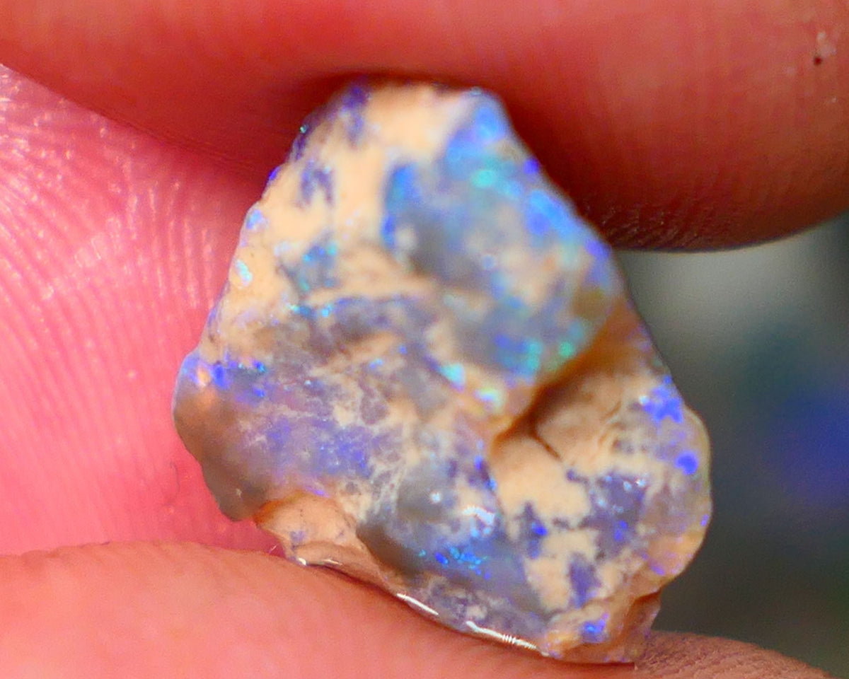 Lightning Ridge Dark Base Knobby opal rough Gamble 5.00cts Bright fires with gorgeous blue tones with flashes of greens 15x13x5mm GMB-009