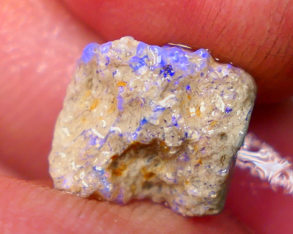 Lightning Ridge Untouched Crystal Base Knobby opal rough 3.40cts Bright blue dominant fires to carve or collect 11x10x6mm GMB-013