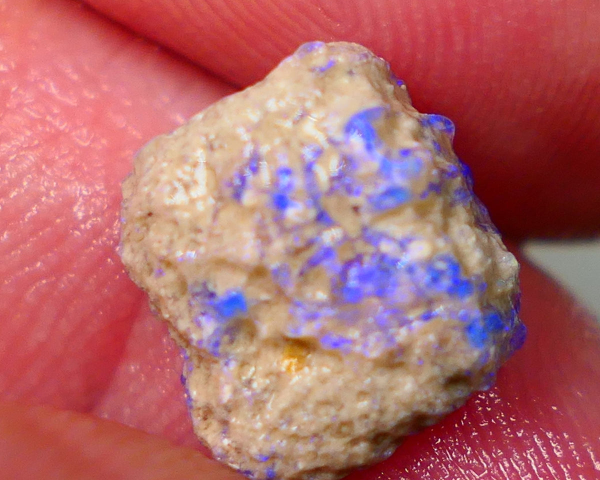 Lightning Ridge Untouched Crystal Base Knobby opal rough 3.40cts Bright blue dominant fires to carve or collect 11x10x6mm GMB-013