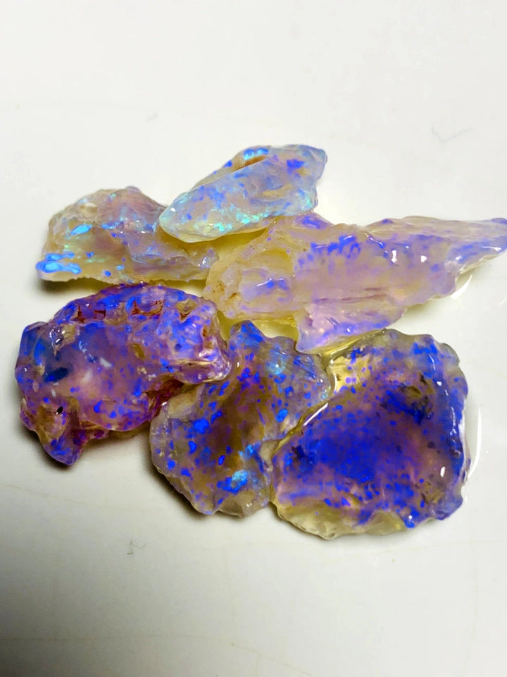 Lightning Ridge Rough Opal Parcel 28cts Cutters Select Crystal bright & colourful material to cut 20x10x7mm to 14x7x3mm WAC03