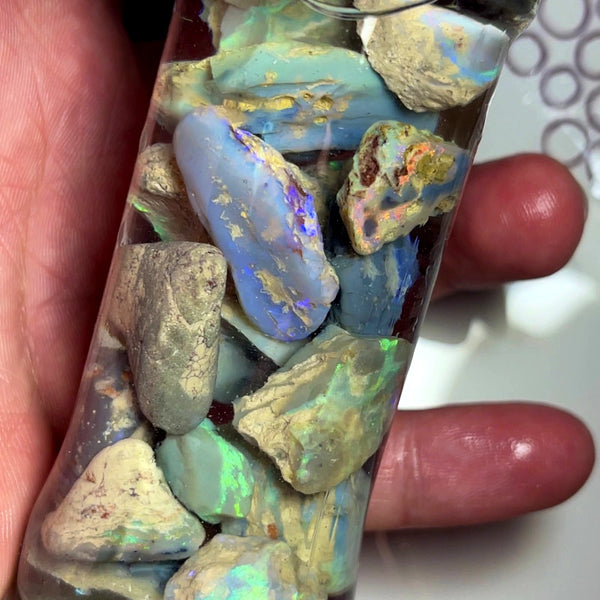 Lightning Ridge Rough Opal Parcel 265cts GAMBLE rough Knobby & Seam colour/Multicolours & bars 25x20x15mm to 14x5x4mm WAE6