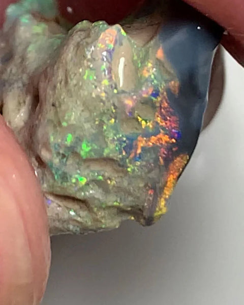 OPAL MONTH SPECIAL Mulga® Red on Black/dark Untouched Rough Seam Opal formation 5.75cts Gorgeous Bright fires 16x12x6mm WSZ07