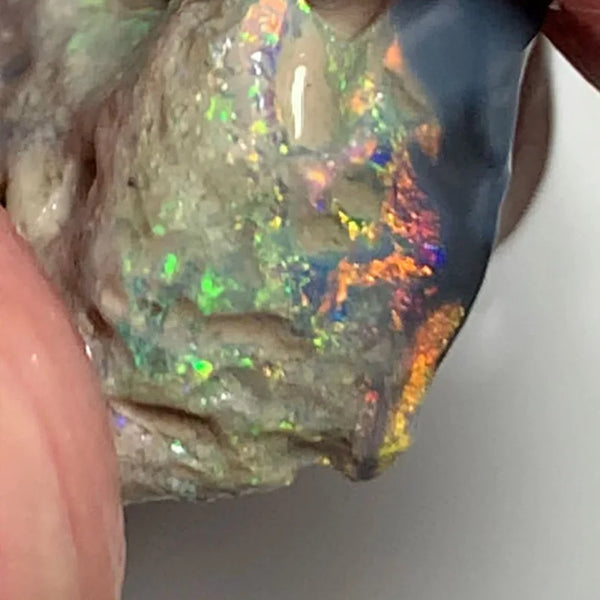 OPAL MONTH SPECIAL Mulga® Red on Black/dark Untouched Rough Seam Opal formation 5.75cts Gorgeous Bright fires 16x12x6mm WSZ07