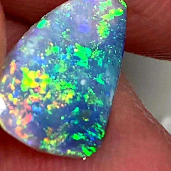 Australian Opal Rub Rough Preform  Gem Grade Dark Crystal  Rub / Preform 1.75cts Jewellery Grade Lots of Lovely Vibrant & bright Multifires 14x8x1mm WAC02