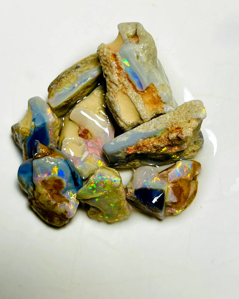 Lightning Ridge Rough Opal Parcel 57cts Stunning colourful material to explore  22x15x12mm to 13x8x6mm WAB15