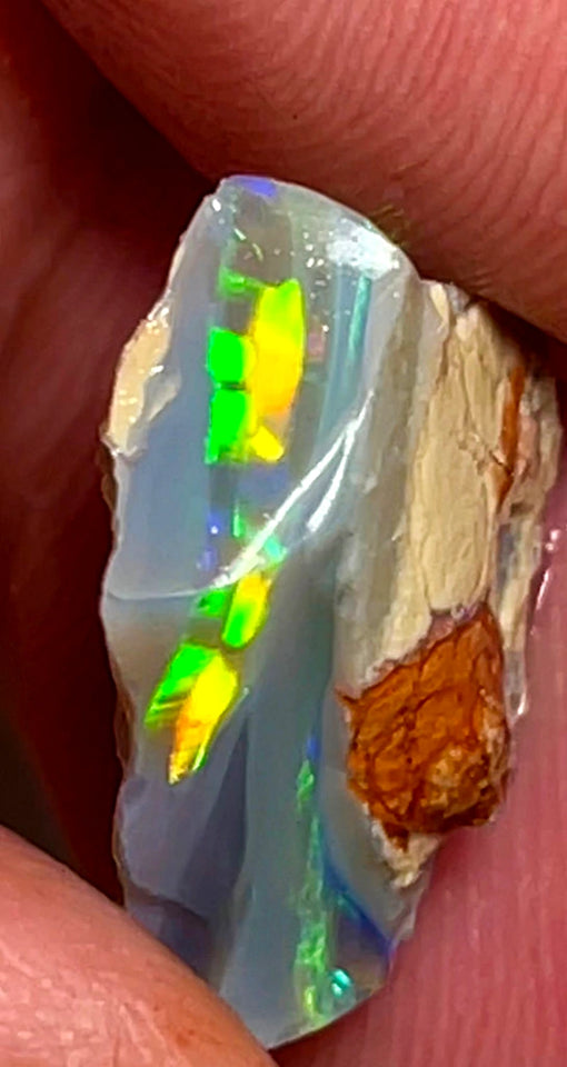 Lightning Ridge Rough Opal Dark Base 9cts Stunning Cutters Candy Material High Grade Super Bright  Multifires in multi bars 18x12x11mm WAB60