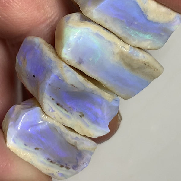 Lightning Ridge Rough Opal Thick Seams Stack cutters 70cts Potential Grade  Lots fires in nice thick bars 18x15x8mm to 15x15x8mm WST11