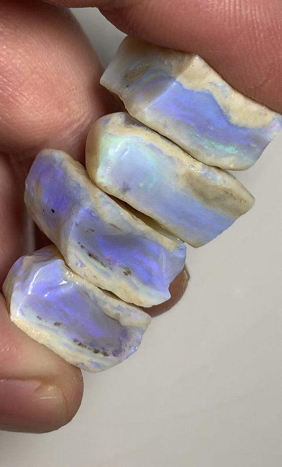 Lightning Ridge Rough Opal Thick Seams Stack cutters 70cts Potential Grade  Lots fires in nice thick bars 18x15x8mm to 15x15x8mm WST11