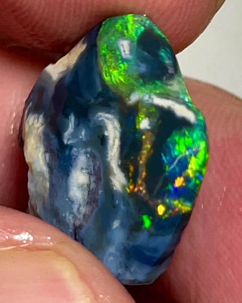 Lightning Ridge Black Opal Rough/Rub From the Miners Bench® 11.4cts Gorgeous Very Multi fires 19x18x6mm WAD51