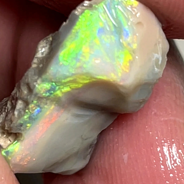 Lightning Ridge 9.5cts Carvers Dark base Seam Opal rough Gorgeous Bright Multicolours 20x9x6mm 1101