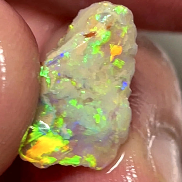 Lightning Ridge Opal Rough n Rub Single Dark Base Crystal knobby formation 3.5cts Showing very Bright Multifires 15.000 x 10.000 x 4.000 mm wae68