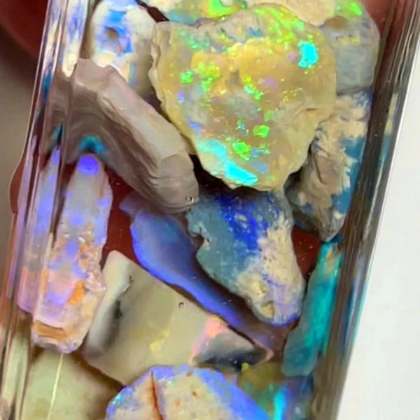 Australian Opal Rubs n Rough Parcel 82cts Lots Bright Sharp Multifires 15x14x5 to 12x7x3 mm WAE29